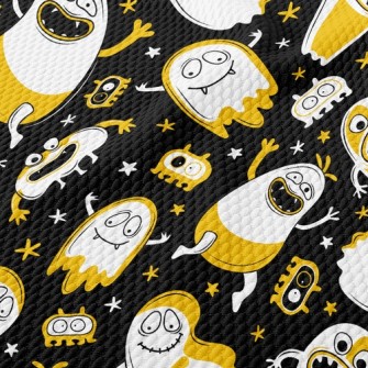 Happy Halloween Ghosts Birdseye Piqué