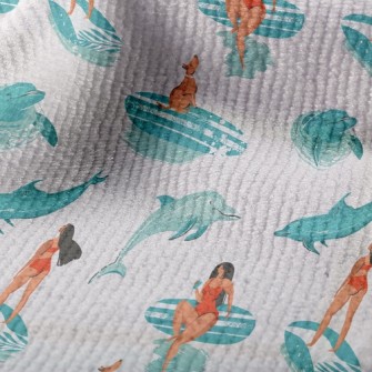 Surfer Girl With Dolphin Terry