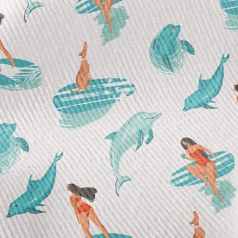 Surfer Girl With Dolphin Standard Corduroy