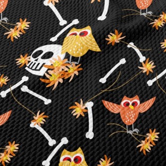 Skull And Owl Birdseye Piqué