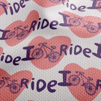 I Love Bicycles Athletic Mesh Flat Back