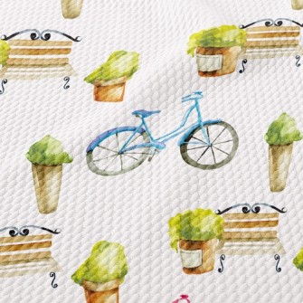 Benches And Bicycles Birdseye Piqué