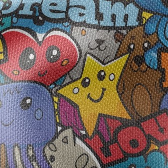 Love And Peace Animal Party Waterproof Canvas