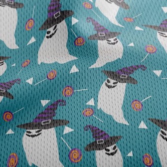 Evil Smile Emoji Ghost Athletic Mesh Flat Back