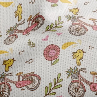 Happy Flower Bicycle Athletic Mesh Flat Back