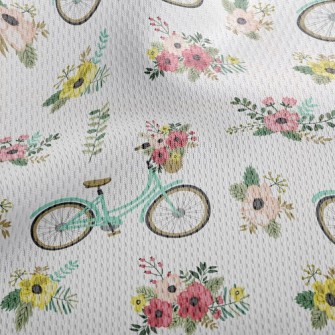 Flower Decoration Bicycle Athletic Mesh Flat Back
