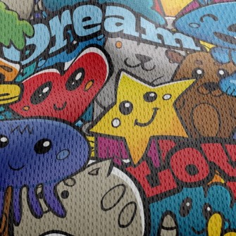 Love And Peace Animal Party Athletic Mesh Flat Back
