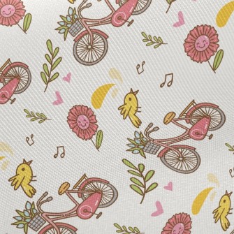 Happy Flower Bicycle Twill