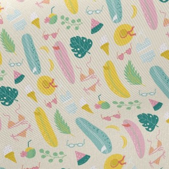 Bikini And Surfboard Twill
