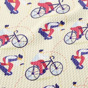 Bicycle Skateboard Boy Birdseye Piqué