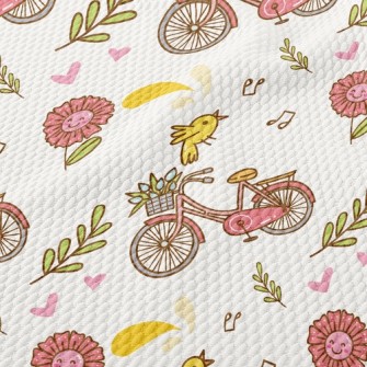 Happy Flower Bicycle Birdseye Piqué