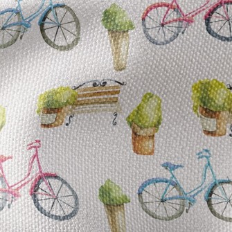 Benches And Bicycles Waterproof Canvas