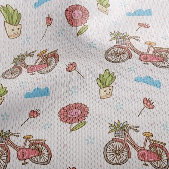 Beautiful Flower Bicycle Athletic Mesh Flat Back