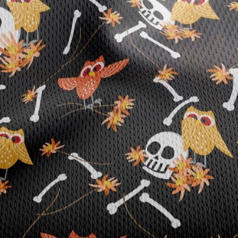 Skull And Owl Athletic Mesh Flat Back