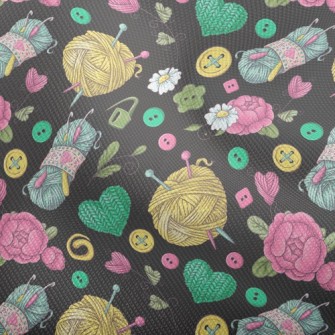 Flower Wool Buttons Dobby