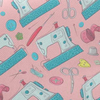 Sewing Machine And Scissors Twill