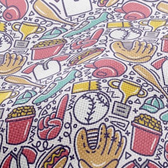Cartoon Baseball Doodle Performance Linen