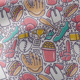 Cartoon Baseball Doodle Waterproof Canvas