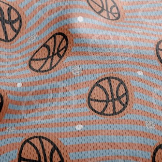 Basketball Stripes Athletic Mesh Flat Back