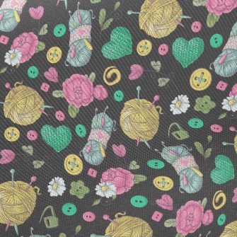 Flower Wool Buttons Twill