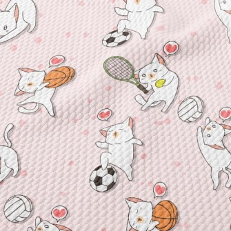 Funny Cat Sports Birdseye Piqué