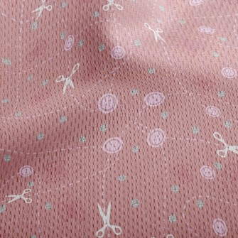 Button Yarn Scissors Athletic Mesh Flat Back