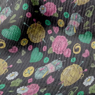 Flower Wool Buttons Terry