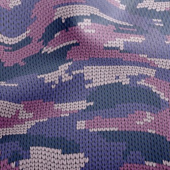 Artistic Camouflage Knit Athletic Mesh Flat Back