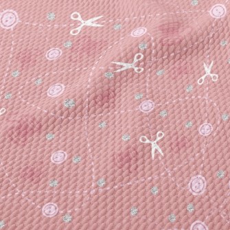 Button Yarn Scissors Birdseye Piqué