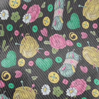 Flower Wool Buttons Standard Corduroy