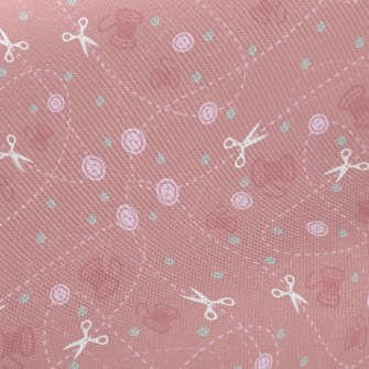 Button Yarn Scissors Twill