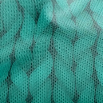 Turquoise Wool Knit Athletic Mesh Flat Back
