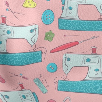 Sewing Machine And Scissors Stretch Ponte