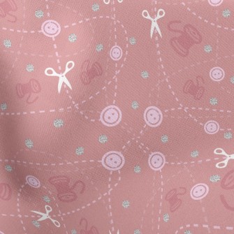 Button Yarn Scissors Stretch Ponte