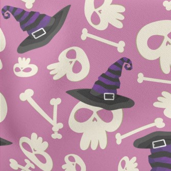 Skull And Witch Hat Stretch Ponte