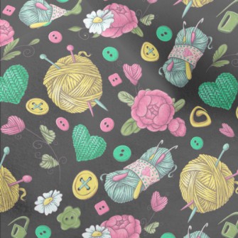 Flower Wool Buttons Micro Fleece