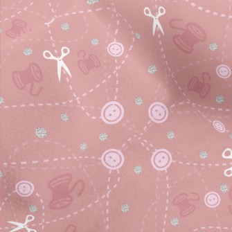 Button Yarn Scissors Micro Fleece