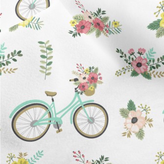 Flower Decoration Bicycle Micro Fleece