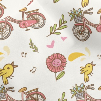 Happy Flower Bicycle Micro Fleece