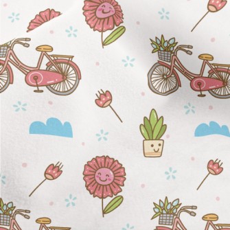 Beautiful Flower Bicycle Micro Fleece