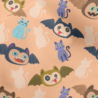 Tongue-protruding Bat And Stra Micro Fleece