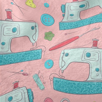 Sewing Machine And Scissors Minky