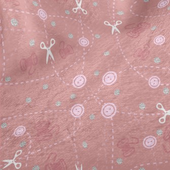 Button Yarn Scissors Minky