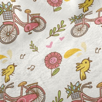 Happy Flower Bicycle Minky