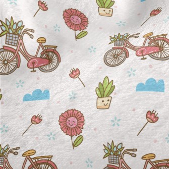 Beautiful Flower Bicycle Minky