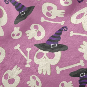 Skull And Witch Hat Minky