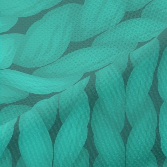 Turquoise Wool Knit Piqué