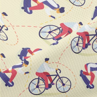 Bicycle Skateboard Boy Piqué