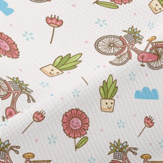 Beautiful Flower Bicycle Piqué