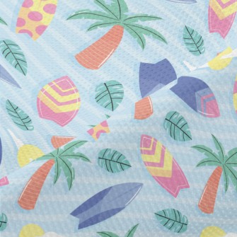 Surfboards And Palm Trees Piqué